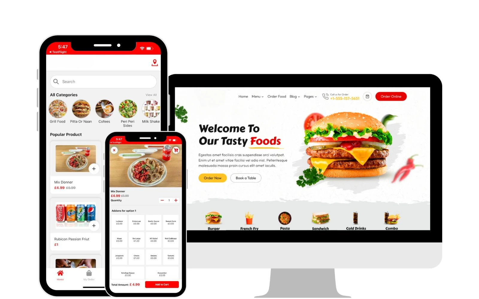 ALKEBABISH: تطبيق طلب وجبات وتوصيل مباشر — واجهات المشروع على الويب والجوال