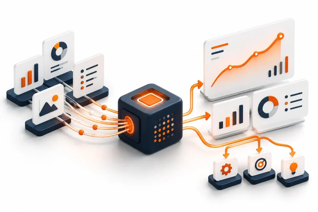 Machine learning and predictive analytics illustration